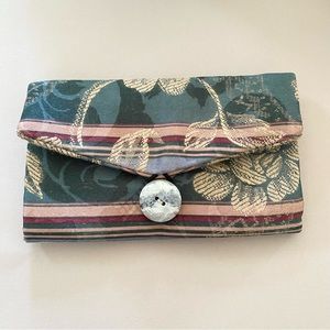 Handmade Floral and Stripes Envelope Clutch